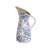 10.5in. Floral Tuscan Ceramic Blue Scroll Pitcher Vase