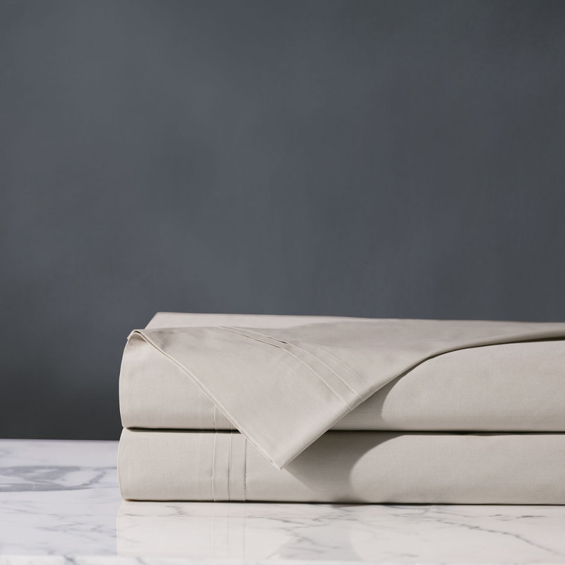 Vail Egyptian Cotton Percale Flat Sheet, Bisque, Twin Flat Sheet