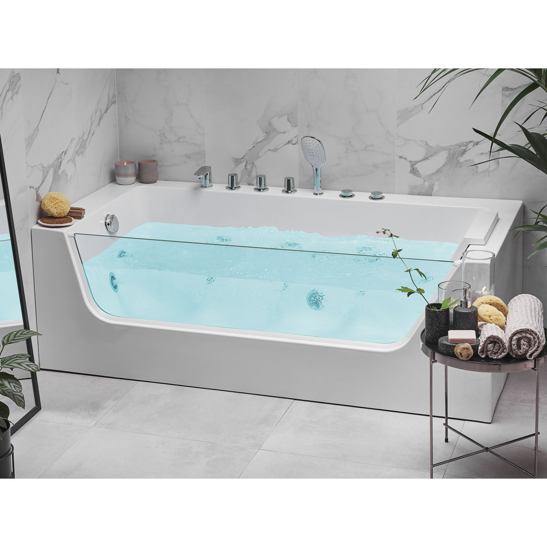 Right Hand Whirlpool Corner Bath 1700 X 800 Mm White PUQUIO