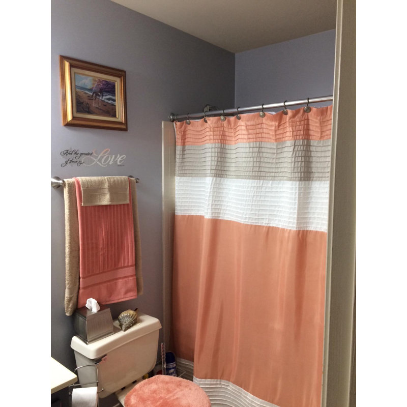 Polyester Shower Curtain Set, Coral