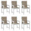 Ensemble de 6 coussins de chaise d'extérieur en tissu taupe Oxford-530028616