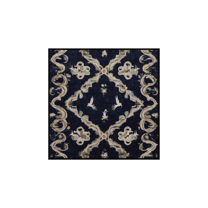 Machine Washable Gray Area Rug, Square 5'