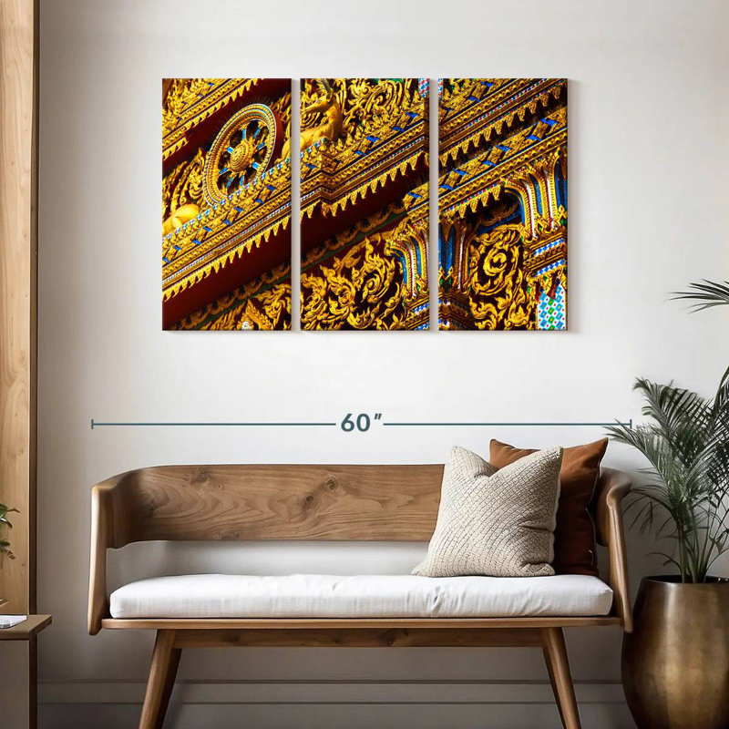 Ornement du temple thaïlandais, H 28 po x l 45 po