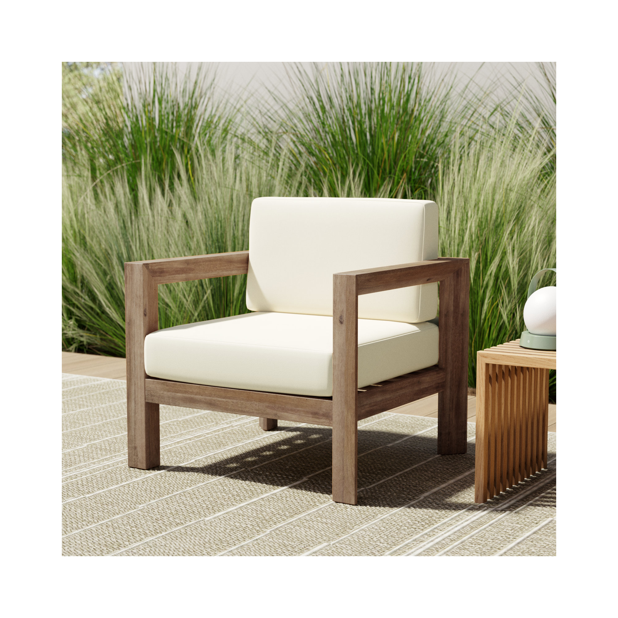 Kesia Acacia Outdoor Lounge Chair