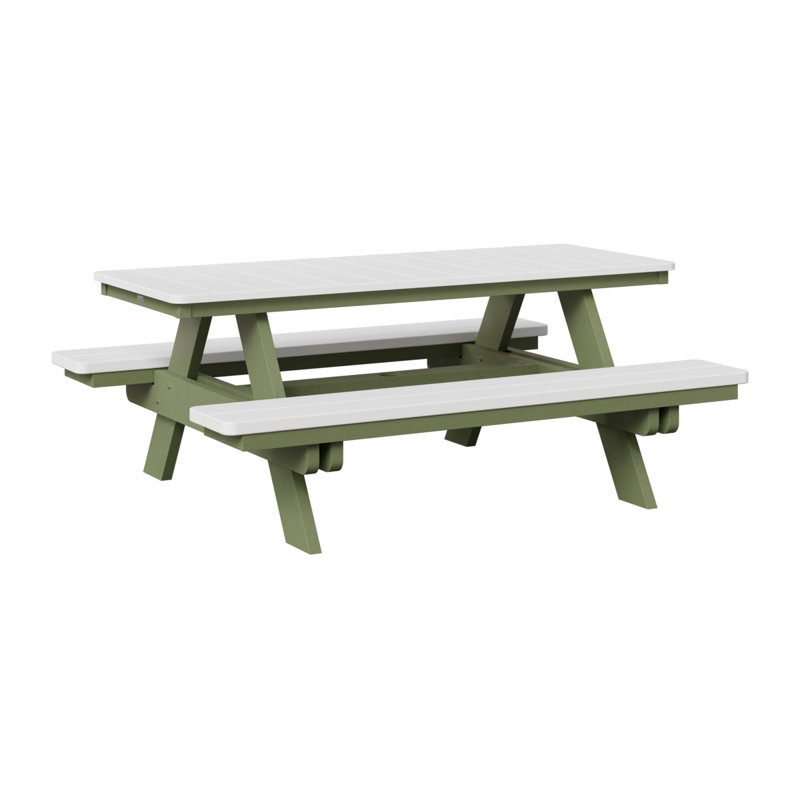 Berlin Gardens Ada Rectangular Picnic Table, Sage/White