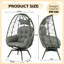 Chaises longues pivotantes de patio, rotin en acier moderne