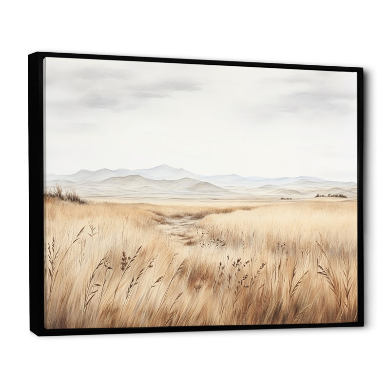 Prairie Peacefulness Meadows I sur toile, H 12 po x l 20 po x P 1 po, Cadre flottant noir