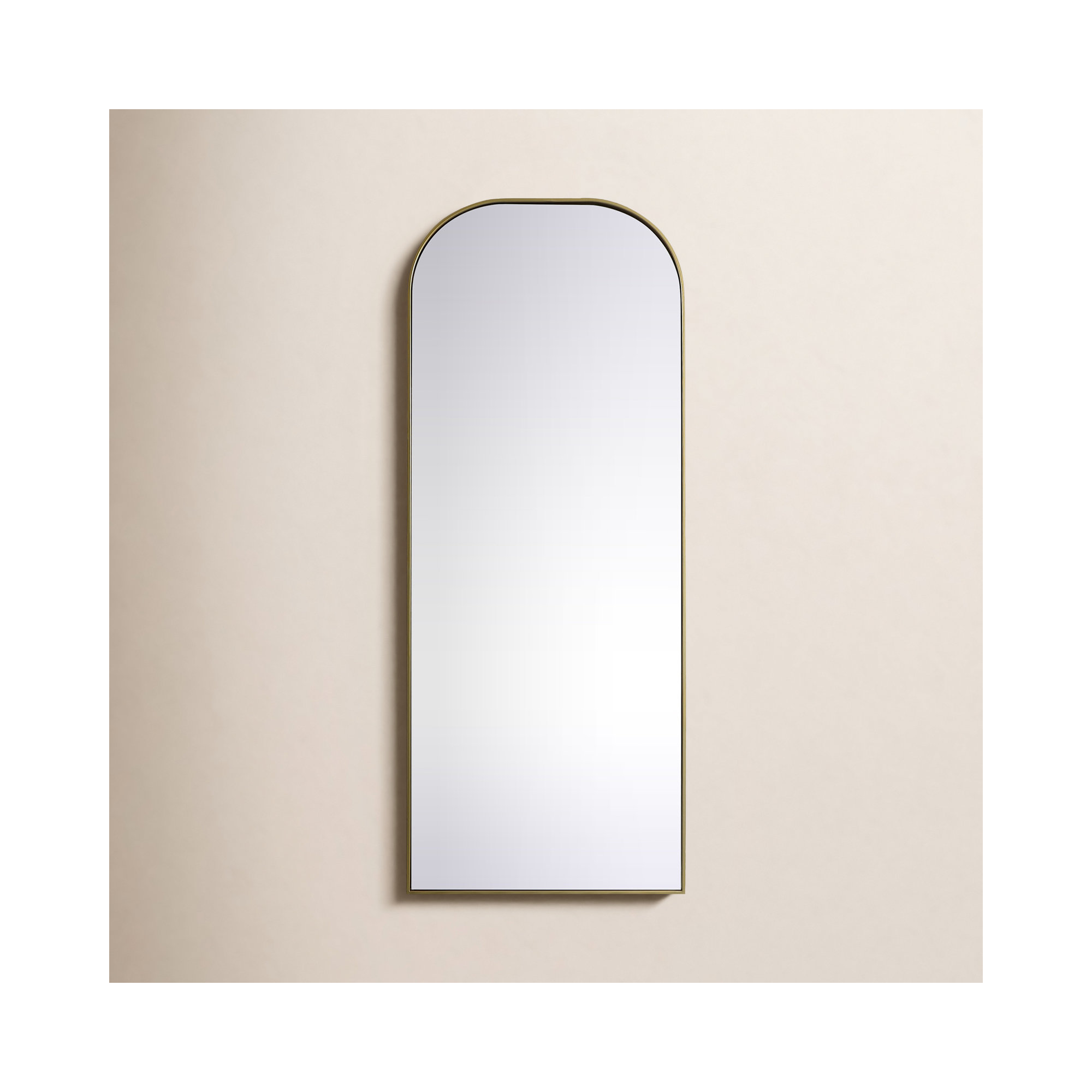 Sabine Metal Arch Floor Mirror, 72" x 35", Brass