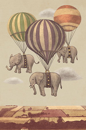 Art sur toile the éléphants, H 40 po x l 26 po x P 1,5 po