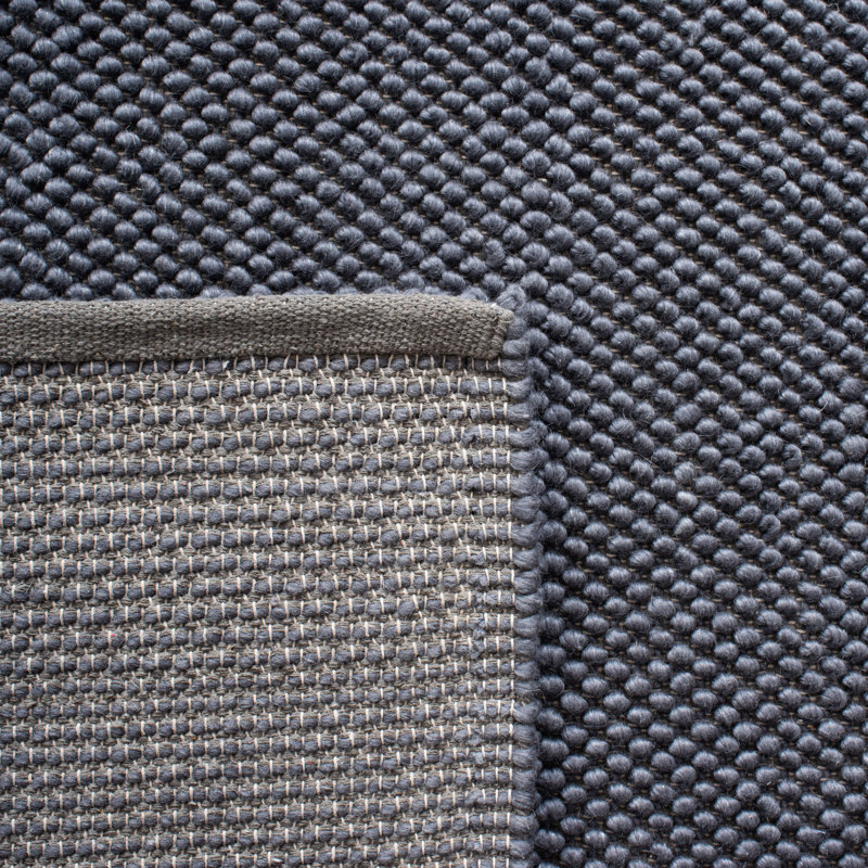 Tapis gris foncé en laine touffeté à la main Almus, Carré 6 pi