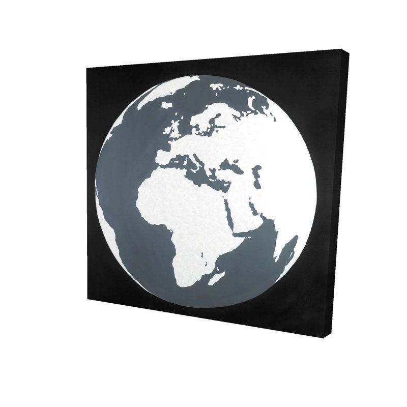Earth Print On Canvas, Wrapped Canvas, 16" H x 16" W