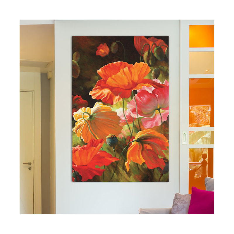 « printemps fleurs »-impression sur toile tendue, H 8 po x l 12 po x P 0,75 po