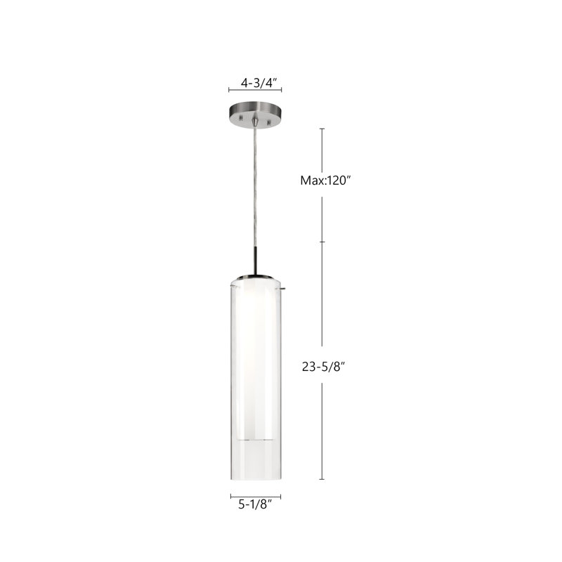 Verona 1 - Light LED Pendant, 139.25" H x 5.13" W x 5.13" D