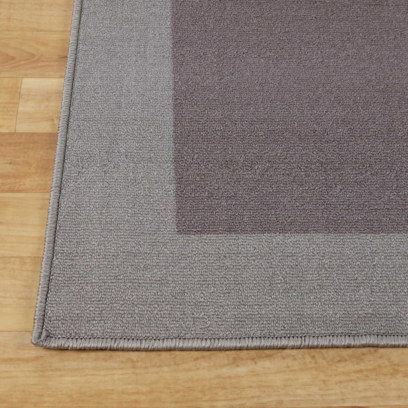 Kaydn Modern Washable Non-Slip Latex Backing 2 Piece Kitchen Rug Set, Gray/Light Purple