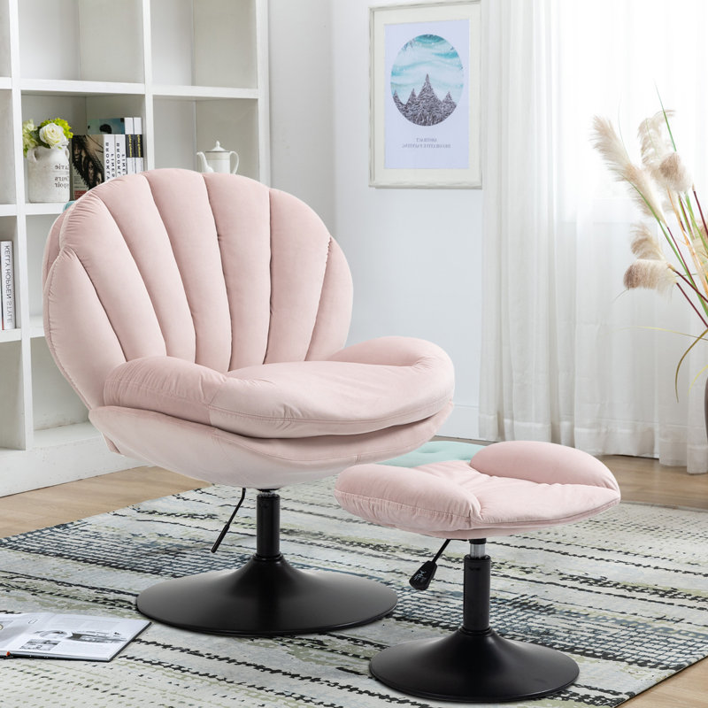 Greylin Velvet Swivel Accent Chair, Velvet Pink