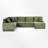 Upholstered L-Shaped Sectional With A Movable Ottoman-1298529826