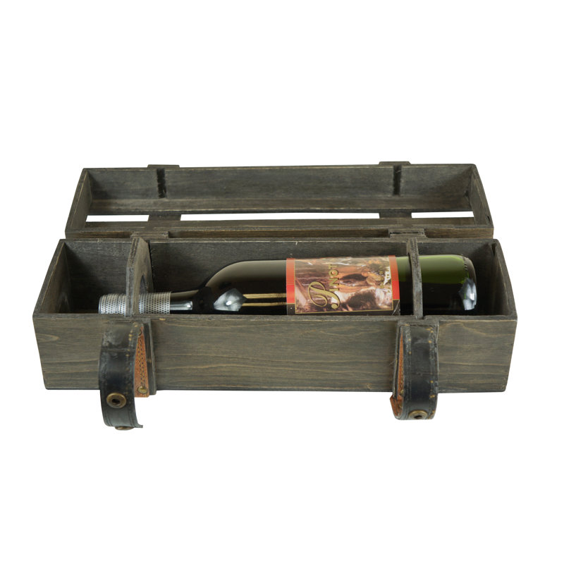 Porte-bouteilles en bois de grange, H 4,75 po x l 14,25 po x P 4,75 po