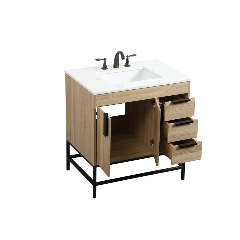 Ensemble de meuble-lavabo simple 32 po Eugene, Bois de manguier