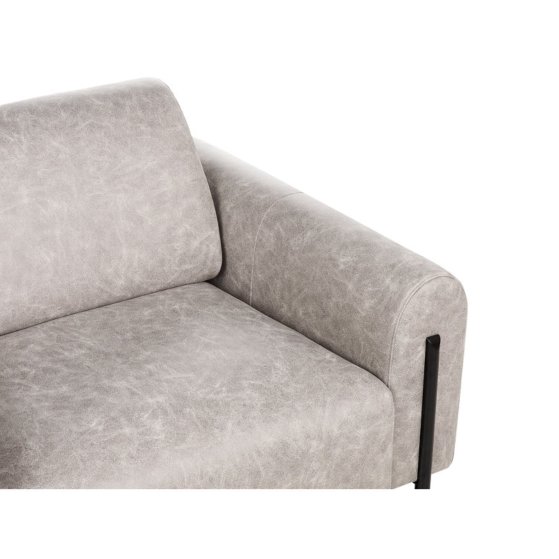 Damarc 3 Seater Faux Leather Reclining Sofa, Grey