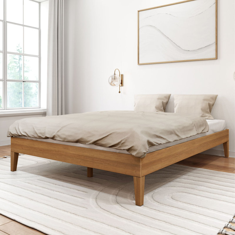 Arikah Solid Wood Bed, Matte Pecan, Queen