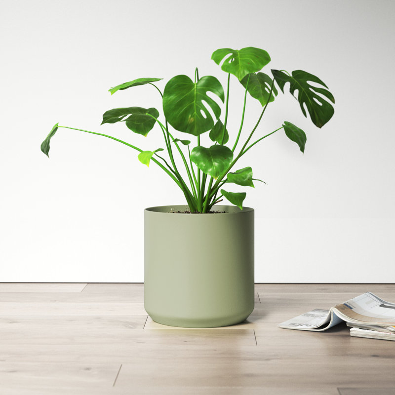 Parsons Handmade Ceramic Pot Planter, Green, 11.75" H x 12" W x 12" D