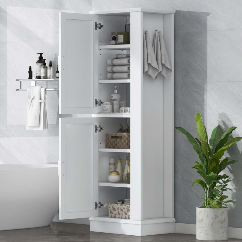 Grande armoire de rangement pour salle de bain, Blanc