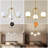 3 - Light Modern Linear Glass Globe  Chandelier