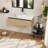 Space-saving Wall-mounted Vanity With Ceramic Sink, Light Coffee Finish