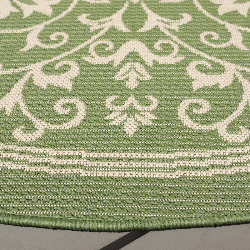 Galena Performance Floral Indoor/Outdoor Area Rug, Round 5'3"