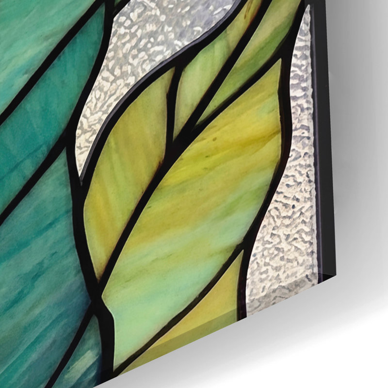 Art mural en verre épique «Stain Glass Lilies» par Rich Monet, 16 po x 24 po, H 24 po x l 16 po