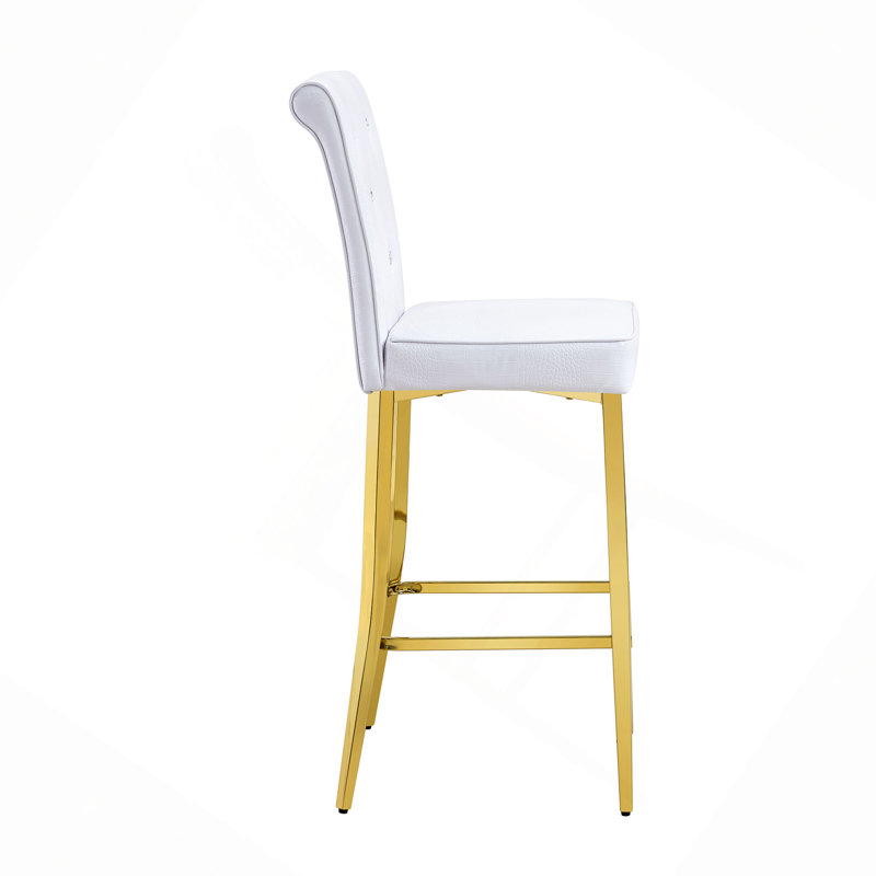Ensemble de 2 tables de bar et tabourets de bar à hauteur fixe en verre Modern