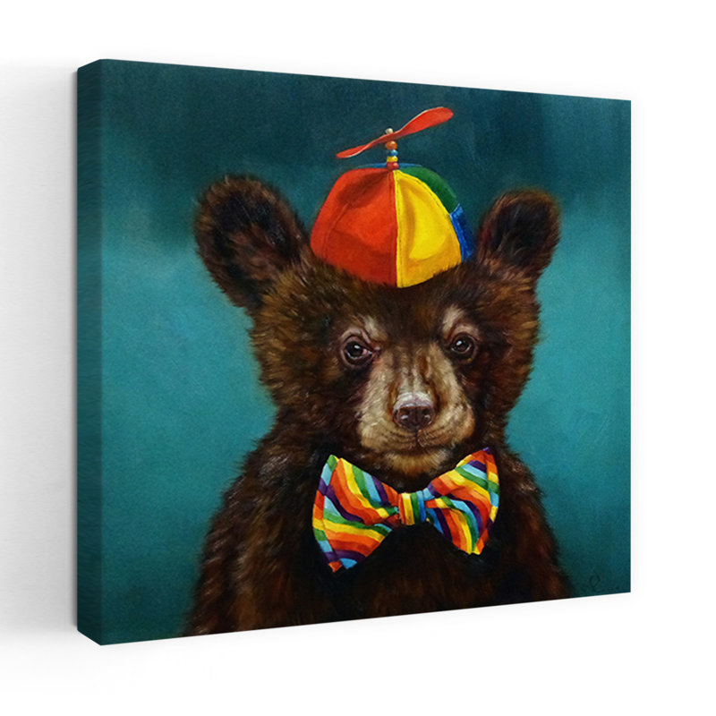 Bébé ours, art urbain contemporain, H 18 po x l 18 po