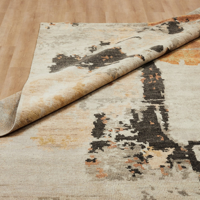 Toros Hand Knotted Wool Abstract Area Rug, Rectangle 10' x 14'