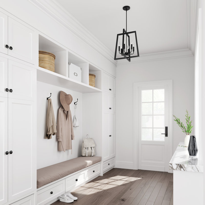 Luminaire suspendu géométrique unique à 4 lumières