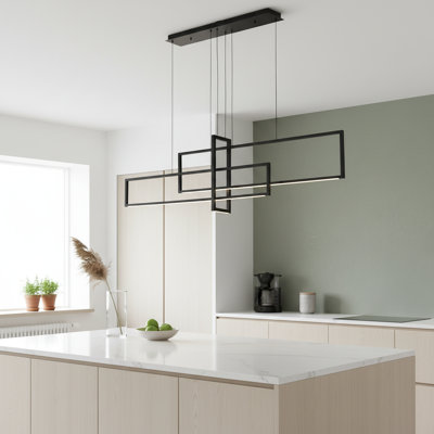 Devontaye 3-Light Square / Rectangle Chandelier Kitchen Island Lighting with Remote Control