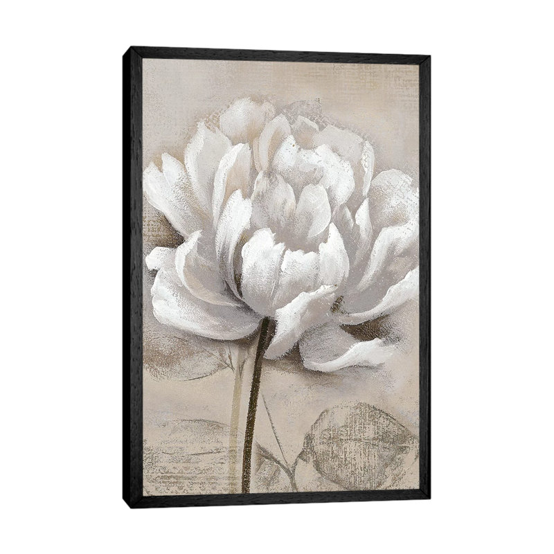 Soft White I - Painting on Canvas, Black Framed, 66.04 cm H x 45.72 cm W
