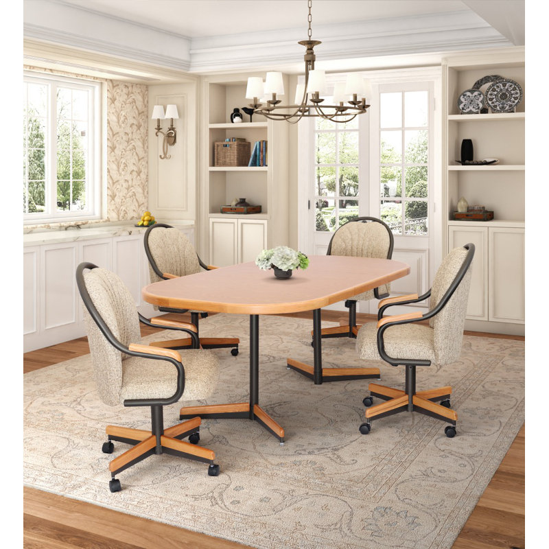 Ensemble de salle à manger extensible à 5 piédestaux 5 pièces, H 30 po x l 42 po x L 54/72 po, Espresso