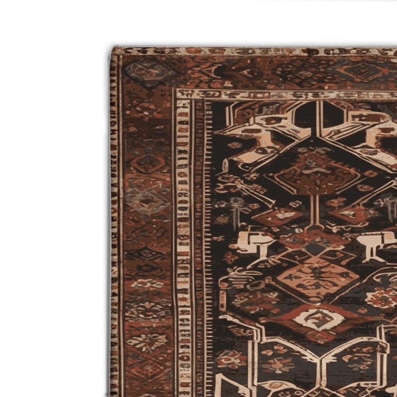 Turkish Black Indoor and Outdoor Area Rug, Rectangle 8' x 10'