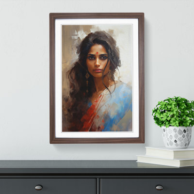 Indian Woman Gestural No.2 - Framed Print