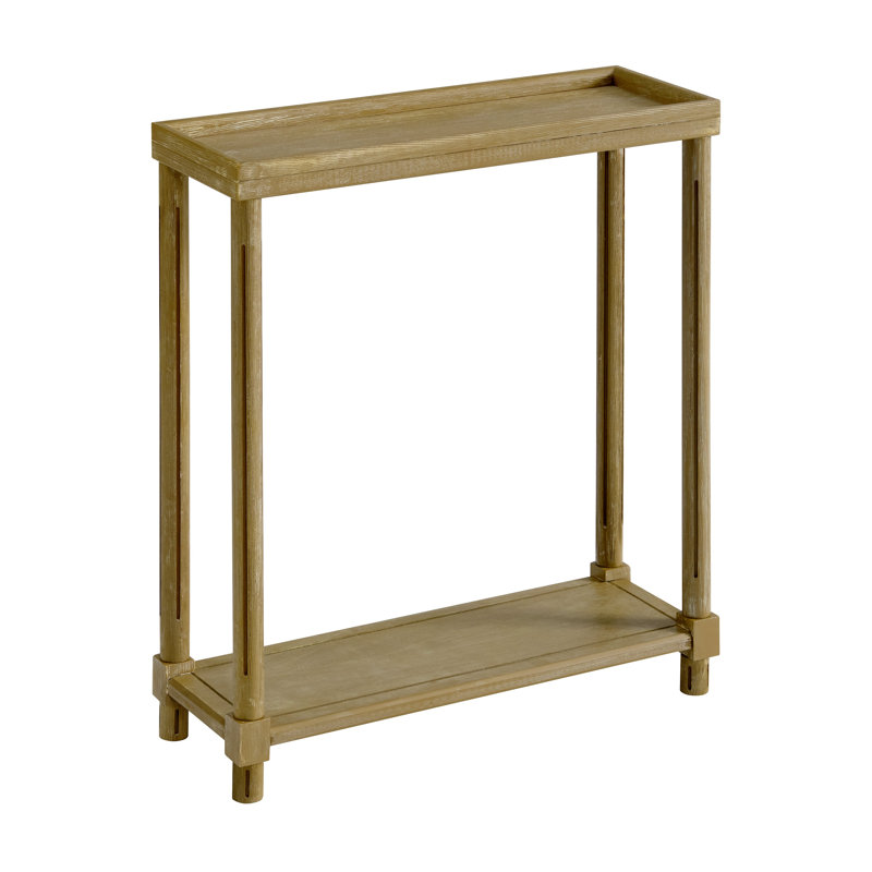 Tables de bout étroites avec tablette, ensemble de 2, Chêne