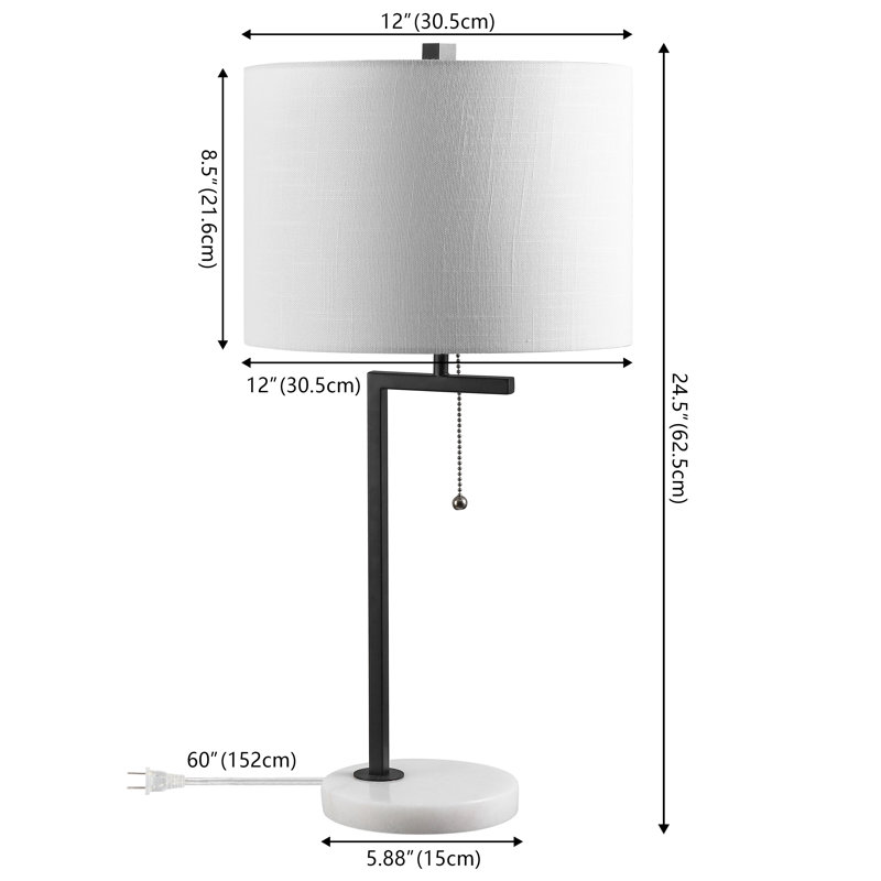 Lampe de table 25 po Collett, Noir / blanc