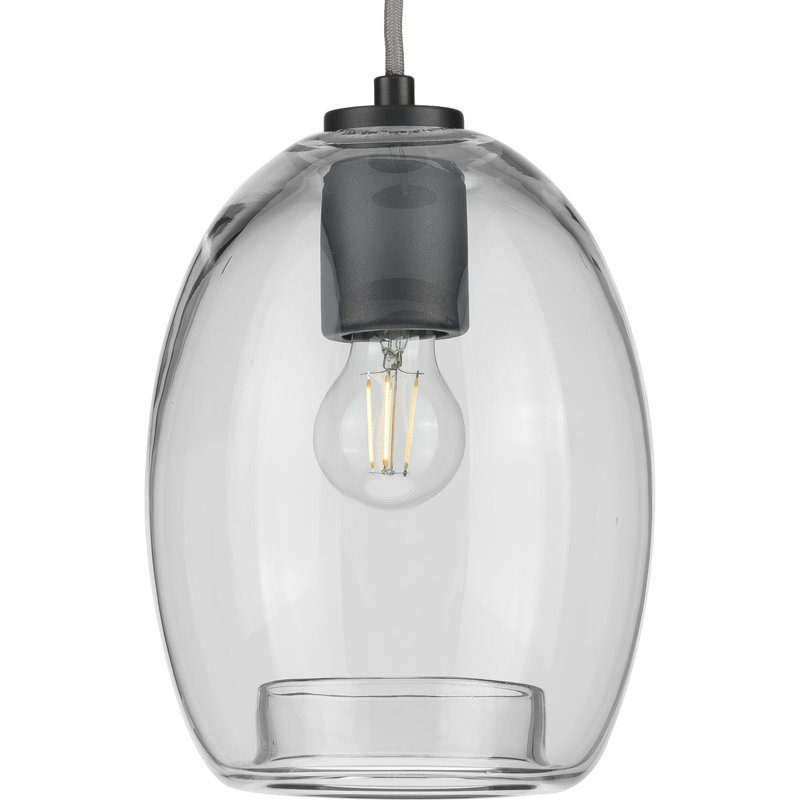 Luminaire suspendu simple à 1 lumière Jemaine, Noir