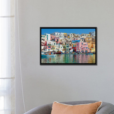Marina Corricella II, île de Procida, golfe de Naples, région de Campanie, Italie, reproduction de photo sur toile tendue