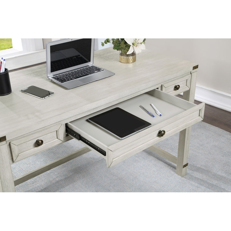 Conde Solid Wood Base Writing Desk, Champagne Oak