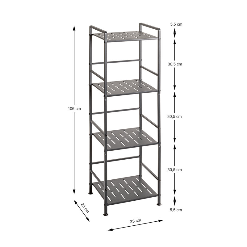 33cm W Metal Storage Rack, 106"H x 33"W x 28"D