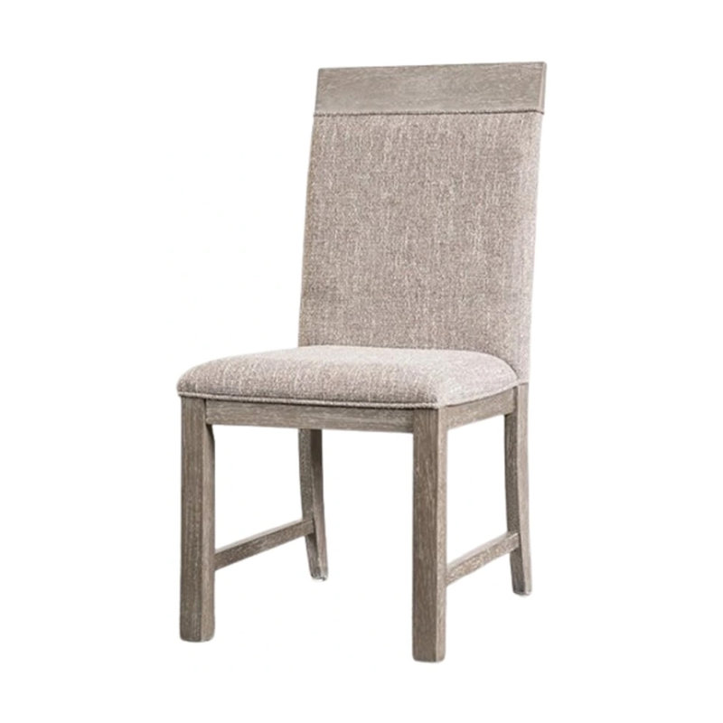 Chaise de salle à manger Gris Gris, siège en bois massif gris, assise rembourrée en tissu