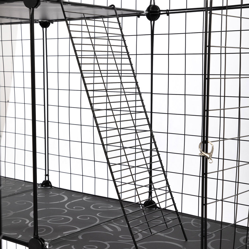 Cage pour chat à 3 niveaux, grand chenil avec 3 plateformes