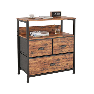 Birkner 58cm W Metal Bedside Table
