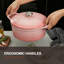 Cocotte en fonte émaillée de 5,5 pintes Overmont avec couvercle et accessoires - Batterie de cuisine rose pour la cuisson, le rôtissage et les ragoûts-120199022-120199019