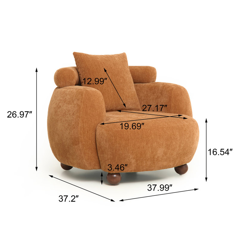 Fauteuil d'appoint avec coussin Lazy-Style, Brown Yellow